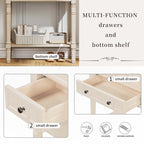 Narrow Console Table with Drawers and Bottom Shelf