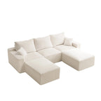 GDFStudio - Olivia Morgan Ultra-Soft Modular 110-Inch L-Shaped Cloud Sofa With No-Assembly, Full-Compression Comfort