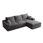 GDFStudio - Olivia Morgan Ultra-Soft Modular 110-Inch L-Shaped Cloud Sofa With No-Assembly, Full-Compression Comfort