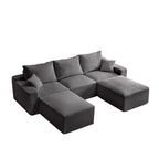 GDFStudio - Olivia Morgan Ultra-Soft Modular 110-Inch L-Shaped Cloud Sofa With No-Assembly, Full-Compression Comfort