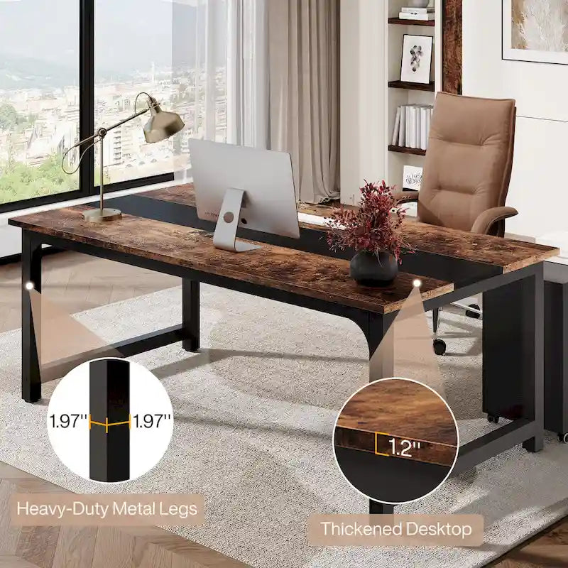 Scrivania direzionale da 63 pollici con schedario laterale da 40 pollici per ufficio domestico