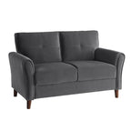 Brown Velvet Upholstery 1Pc Comfort Loveseat Plush Seatbacks Tufted Detail Solid Wood Frame Modern Living Room Furniture
