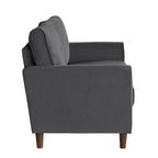 Brown Velvet Upholstery 1Pc Comfort Loveseat Plush Seatbacks Tufted Detail Solid Wood Frame Modern Living Room Furniture