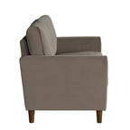 Brown Velvet Upholstery 1Pc Comfort Loveseat Plush Seatbacks Tufted Detail Solid Wood Frame Modern Living Room Furniture