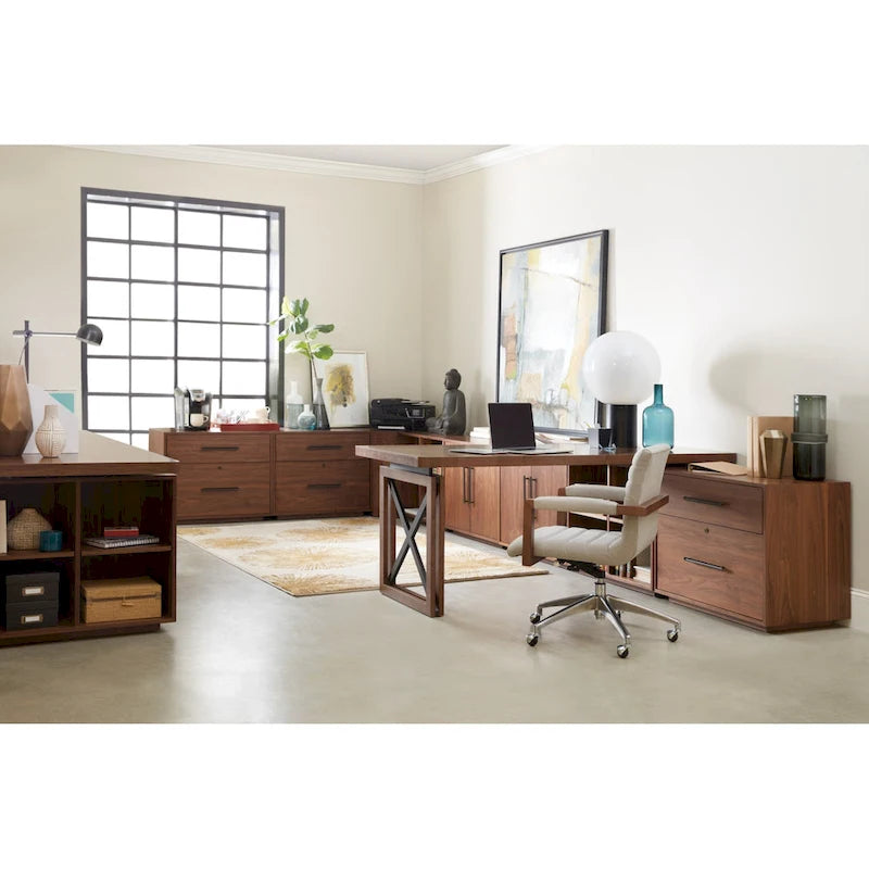 Walnut 2-Drawer Lateral File Cabinet - 32 Inch Wide