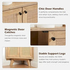 Natural Rattan Corner Cabinet, Modern Corner Bathroom Storage Cabinet