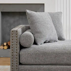 75.2 Chenille 3-Seater Sleeper Sofa with 4 Throw Pillows And 2 Bolsters