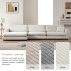 134 Corduroy Sectional Sofa with L-Shaped Cloud Couch and USB Charging & 50 Chaise (330lb Capacity)