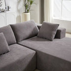 108 Chenille Modular L-Shaped Sectional Sofa with 6 Pillows, Reversible Chaise