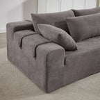108 Chenille Modular L-Shaped Sectional Sofa with 6 Pillows, Reversible Chaise