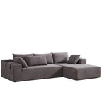 108 Chenille Modular L-Shaped Sectional Sofa with 6 Pillows, Reversible Chaise