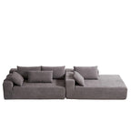 108 Chenille Modular L-Shaped Sectional Sofa with 6 Pillows, Reversible Chaise