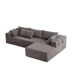 108 Chenille Modular L-Shaped Sectional Sofa with 6 Pillows, Reversible Chaise