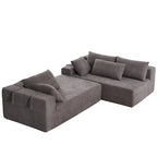108 Chenille Modular L-Shaped Sectional Sofa with 6 Pillows, Reversible Chaise