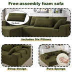 108 Chenille Modular L-Shaped Sectional Sofa with 6 Pillows, Reversible Chaise