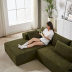 108 Chenille Modular L-Shaped Sectional Sofa with 6 Pillows, Reversible Chaise