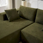 108 Chenille Modular L-Shaped Sectional Sofa with 6 Pillows, Reversible Chaise