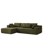 108 Chenille Modular L-Shaped Sectional Sofa with 6 Pillows, Reversible Chaise