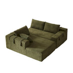 108 Chenille Modular L-Shaped Sectional Sofa with 6 Pillows, Reversible Chaise