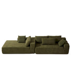 108 Chenille Modular L-Shaped Sectional Sofa with 6 Pillows, Reversible Chaise
