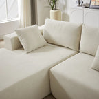 108 Chenille Modular L-Shaped Sectional Sofa with 6 Pillows, Reversible Chaise