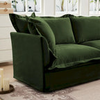 120 Chenille L-Shaped Sectional with Convertible Ottoman & 2 Pillows and 3-Seater Cloud Couch
