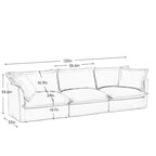 120 Chenille L-Shaped Sectional with Convertible Ottoman & 2 Pillows and 3-Seater Cloud Couch