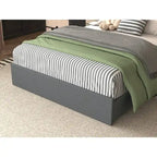 Letto matrimoniale con contenitore - 4 cassetti, base imbottita con LED e ricarica USB
