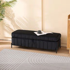 49.21Wide Velvet Storage Soft Bench for Living Room, Entryway and Bedroom