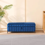 49.21Wide Velvet Storage Soft Bench for Living Room, Entryway and Bedroom