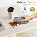 27.56 in. White Laptop Desk with Wheels, Adjustable Height Overbed Bedside Table Mobile Standing Desk