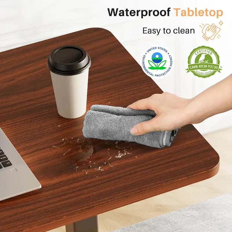 27.56 in. White Laptop Desk with Wheels, Adjustable Height Overbed Bedside Table Mobile Standing Desk