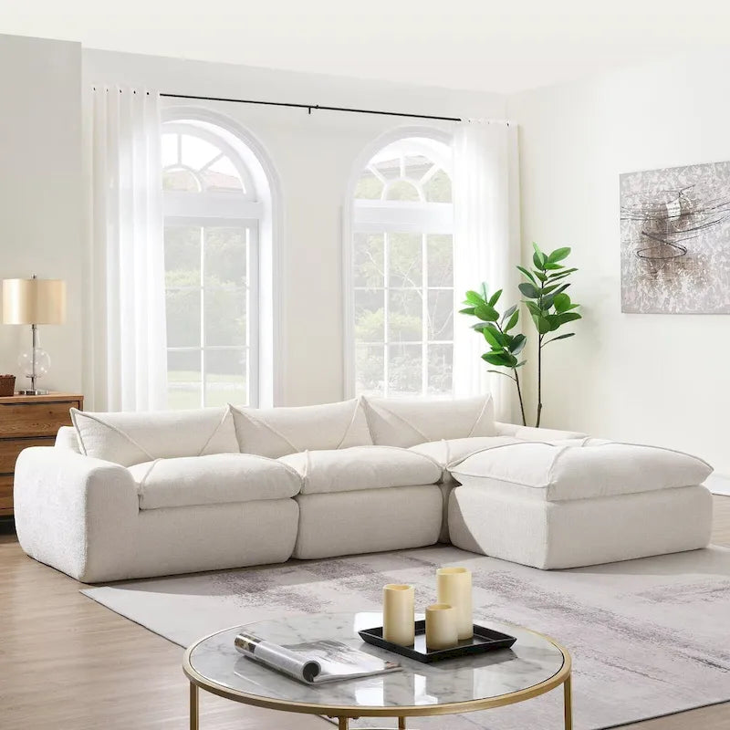 116 Fully Compressed Sofa with High Density Foam,Particle Chenille