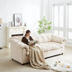 99.2  Chenille Comfort Deep Seat Sofa, Upholstered Fluffy Cloud Sofa