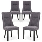Set di 2/4 sedie da pranzo Costway con schienale alto e canali orizzontali