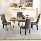 Set di 2/4 sedie da pranzo Costway con schienale alto e canali orizzontali