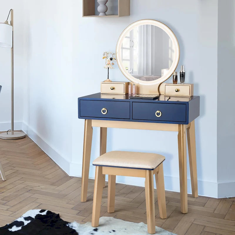 Costway Vanity Makeup Table Touch Screen 3 Lighting Modes Dressing - See Details