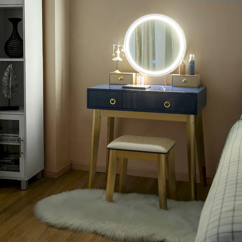 Costway Vanity Makeup Table Touch Screen 3 Lighting Modes Dressing - See Details