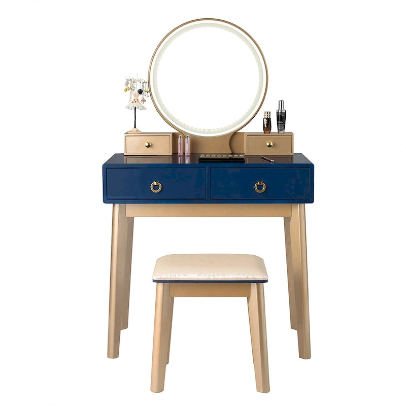Costway Vanity Makeup Table Touch Screen 3 Lighting Modes Dressing - See Details