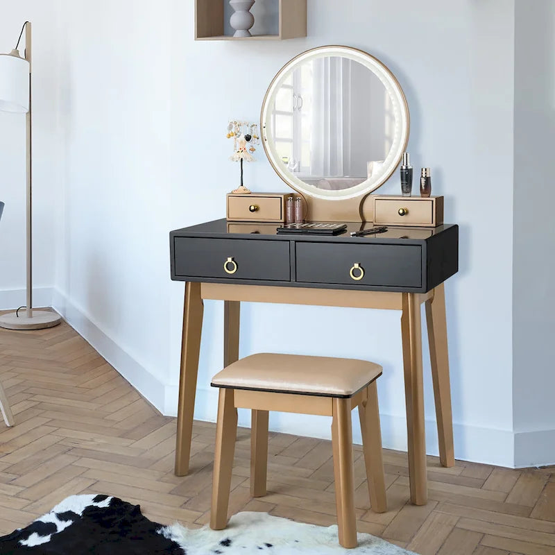 Costway Vanity Makeup Table Touch Screen 3 Lighting Modes Dressing - See Details