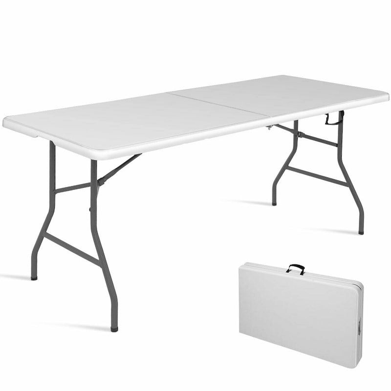 Costway Tavolo Pieghevole 180cm Portatile Plastica per Interni ed Esterni da Picnic per Feste