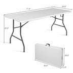 Costway Tavolo Pieghevole 180cm Portatile Plastica per Interni ed Esterni da Picnic per Feste
