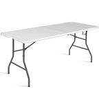 Costway Tavolo Pieghevole 180cm Portatile Plastica per Interni ed Esterni da Picnic per Feste