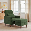 Poltrona accent imbottita con schienale regolabile e pouf contenitore coordinato