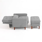 Poltrona accent imbottita con schienale regolabile e pouf contenitore coordinato