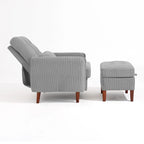 Poltrona accent imbottita con schienale regolabile e pouf contenitore coordinato