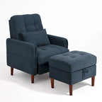 Poltrona accent imbottita con schienale regolabile e pouf contenitore coordinato