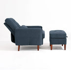 Poltrona accent imbottita con schienale regolabile e pouf contenitore coordinato