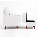 Poltrona accent imbottita con schienale regolabile e pouf contenitore coordinato