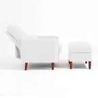 Poltrona accent imbottita con schienale regolabile e pouf contenitore coordinato